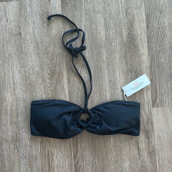 NWT Vineyard Vines Seersucker Halter Bandeau Bikini Top - Picture 1 of 5